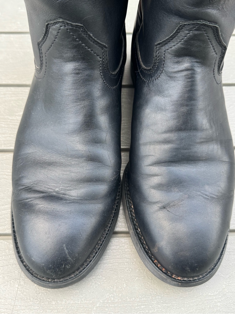 Ariat Heritage Roper Black Leather Western Boots Men’s 10EE Wide - Picture 11 of 16